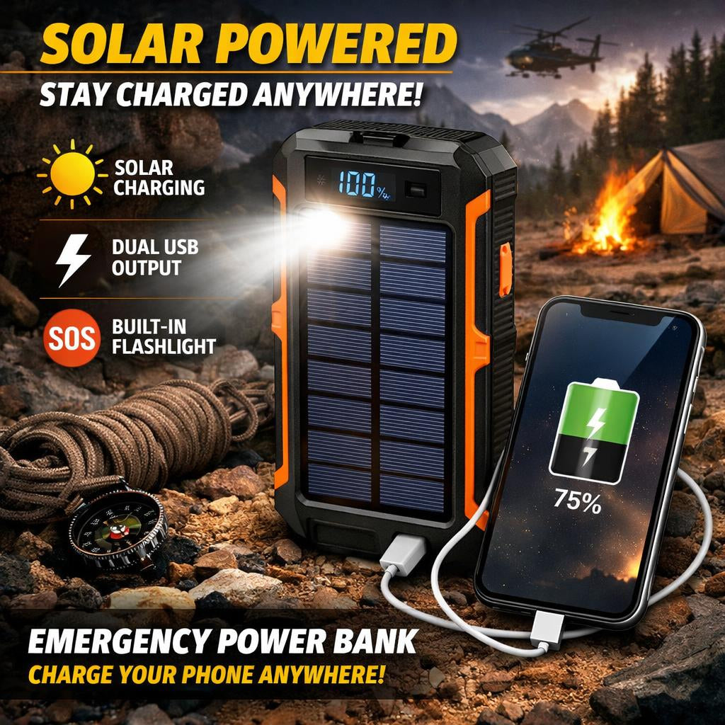 Solar Power Bank External Battery Portable